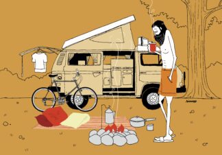 UNCLE RINNE フレーム付きアートプリント -- A cup of coffee in the morning