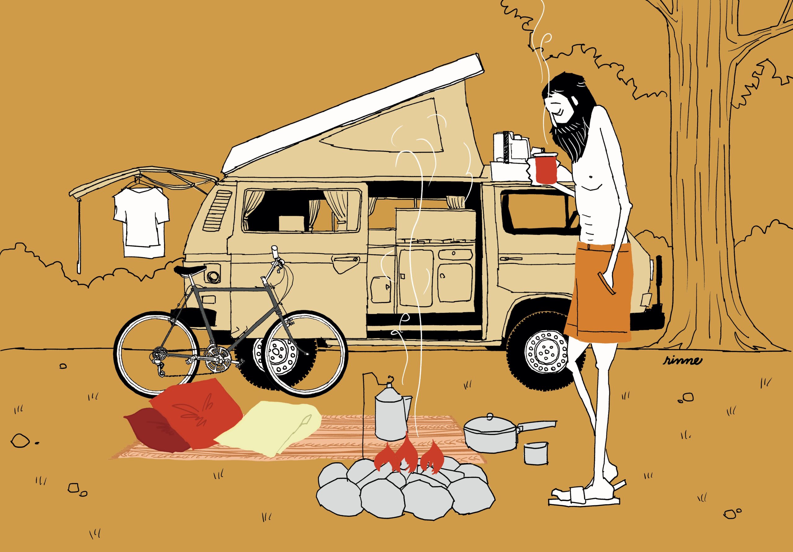 UNCLE RINNE フレーム付きアートプリント -- A cup of coffee in the morning