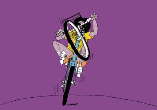 UNCLE RINNE フレーム付きアートプリント -- Atman wheelie