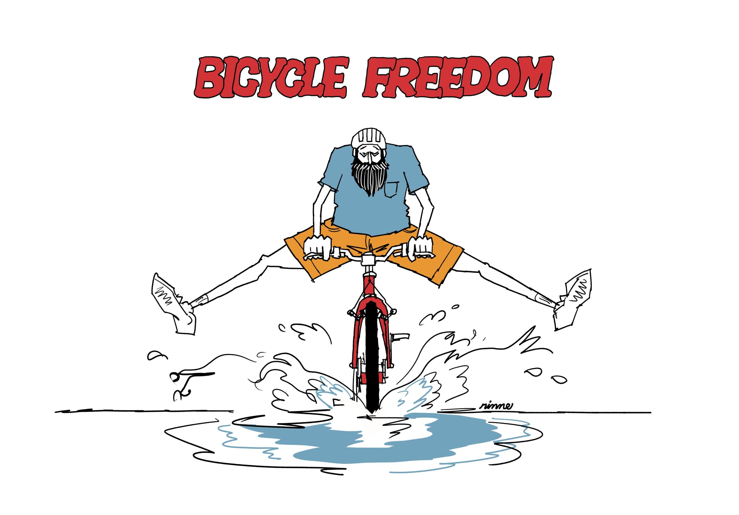 UNCLE RINNE フレーム付きアートプリント -- Bicycle Freedom