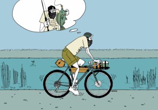 UNCLE RINNE フレーム付きアートプリント -- Bike&Fishing