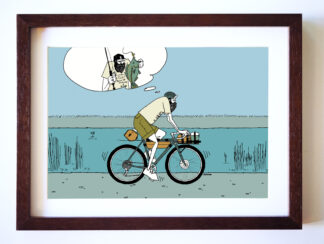UNCLE RINNE フレーム付きアートプリント -- Bike&Fishing