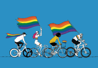 UNCLE RINNE フレーム付きアートプリント -- Bike Diversity