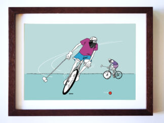 UNCLE RINNE フレーム付きアートプリント -- Bike polo 1