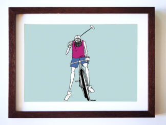 UNCLE RINNE フレーム付きアートプリント -- Bike polo Ready