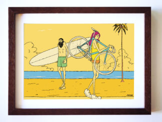 UNCLE RINNE フレーム付きアートプリント -- Biker Girl