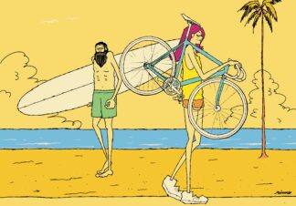 UNCLE RINNE フレーム付きアートプリント -- Biker Girl