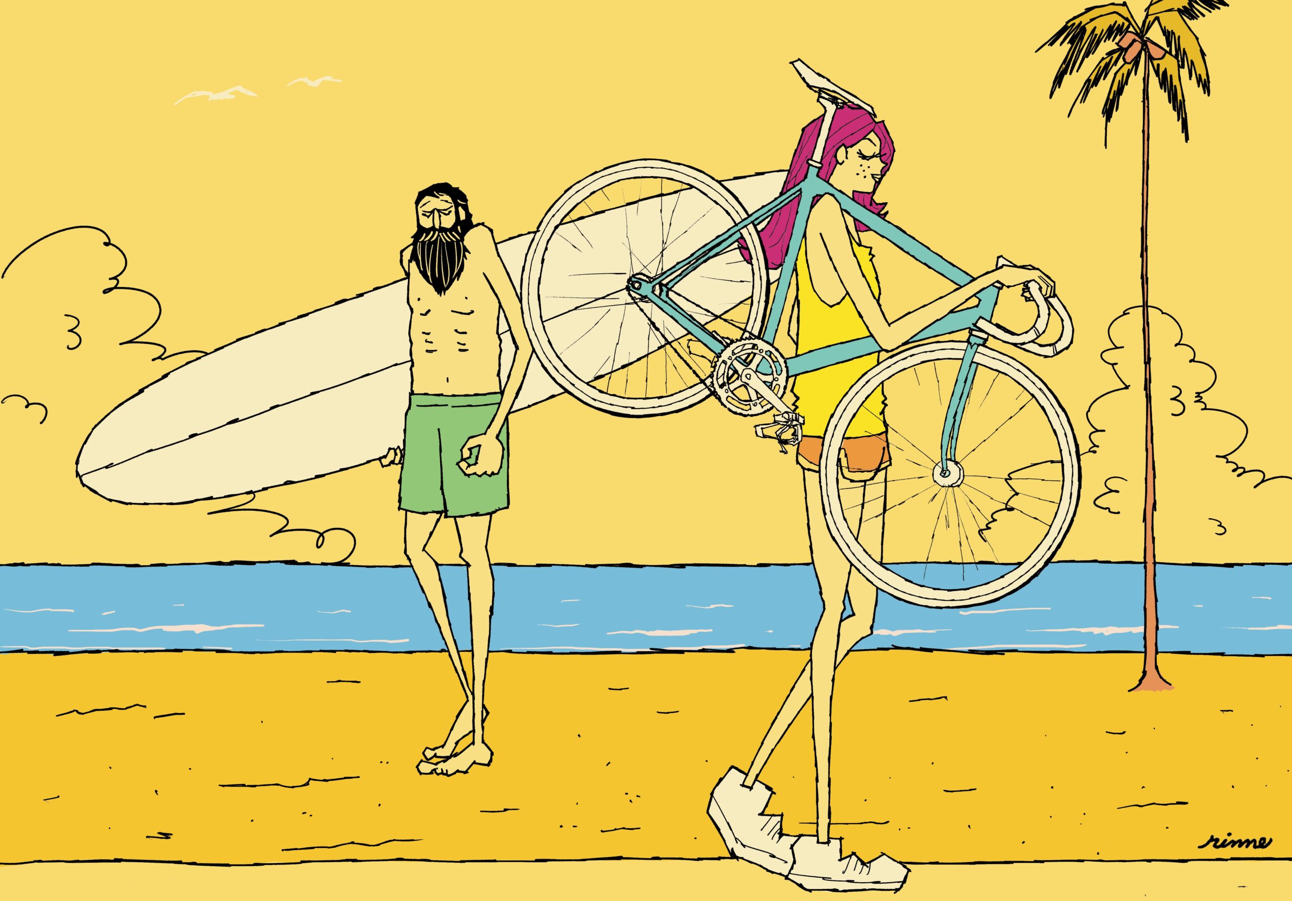 UNCLE RINNE フレーム付きアートプリント -- Biker Girl