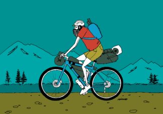 UNCLE RINNE フレーム付きアートプリント -- Bikerafting bike