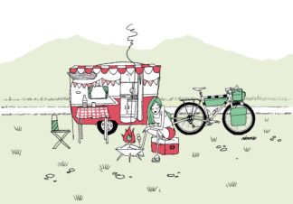 UNCLE RINNE フレーム付きアートプリント -- Camping Sara