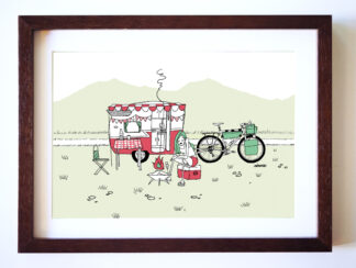 UNCLE RINNE フレーム付きアートプリント -- Camping Sara