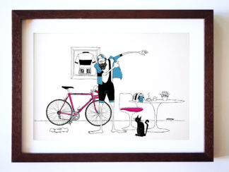 UNCLE RINNE フレーム付きアートプリント -- Coffee before the ride