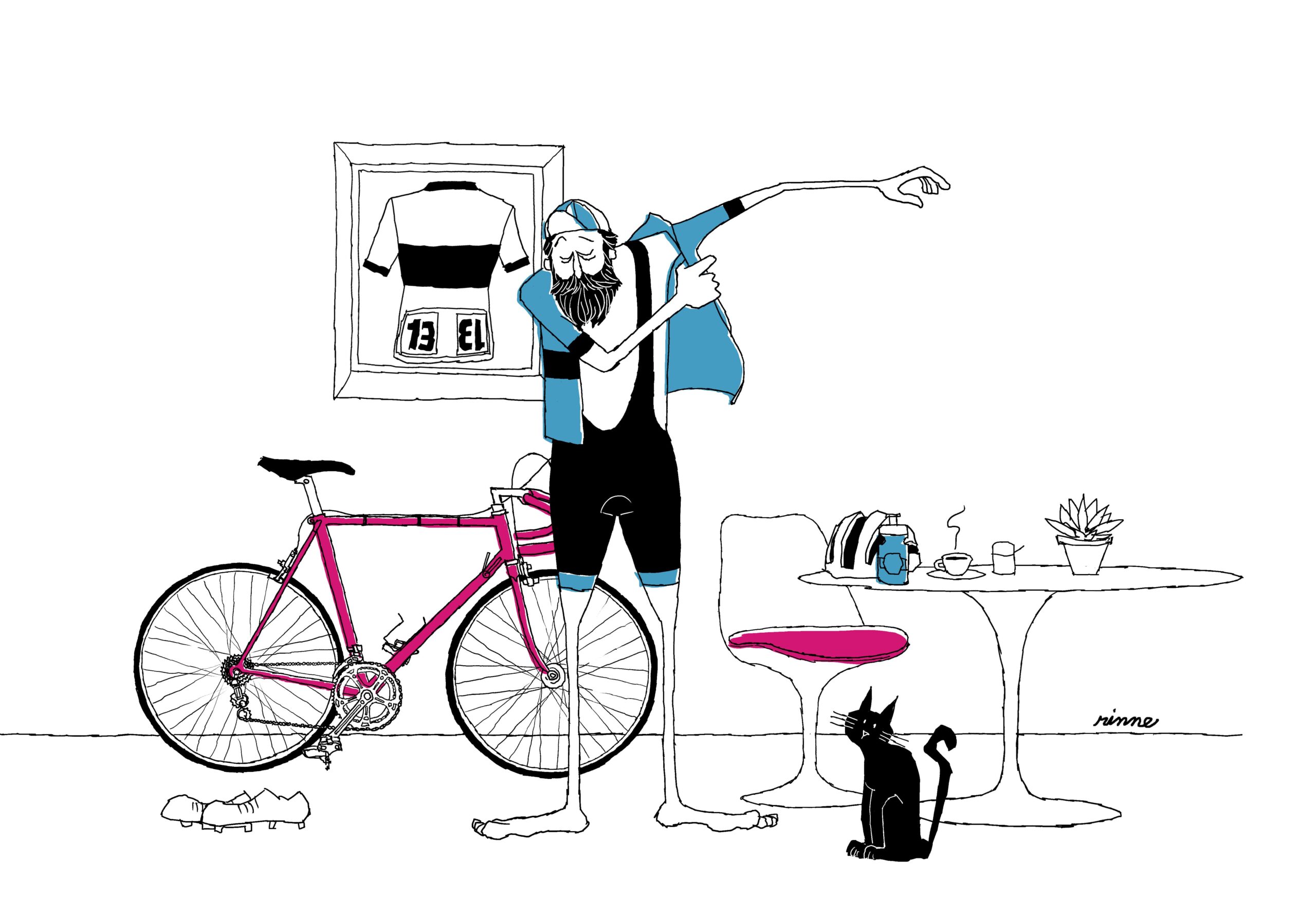 UNCLE RINNE フレーム付きアートプリント -- Coffee before the ride