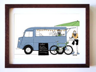 UNCLE RINNE フレーム付きアートプリント -- Coffee and ride