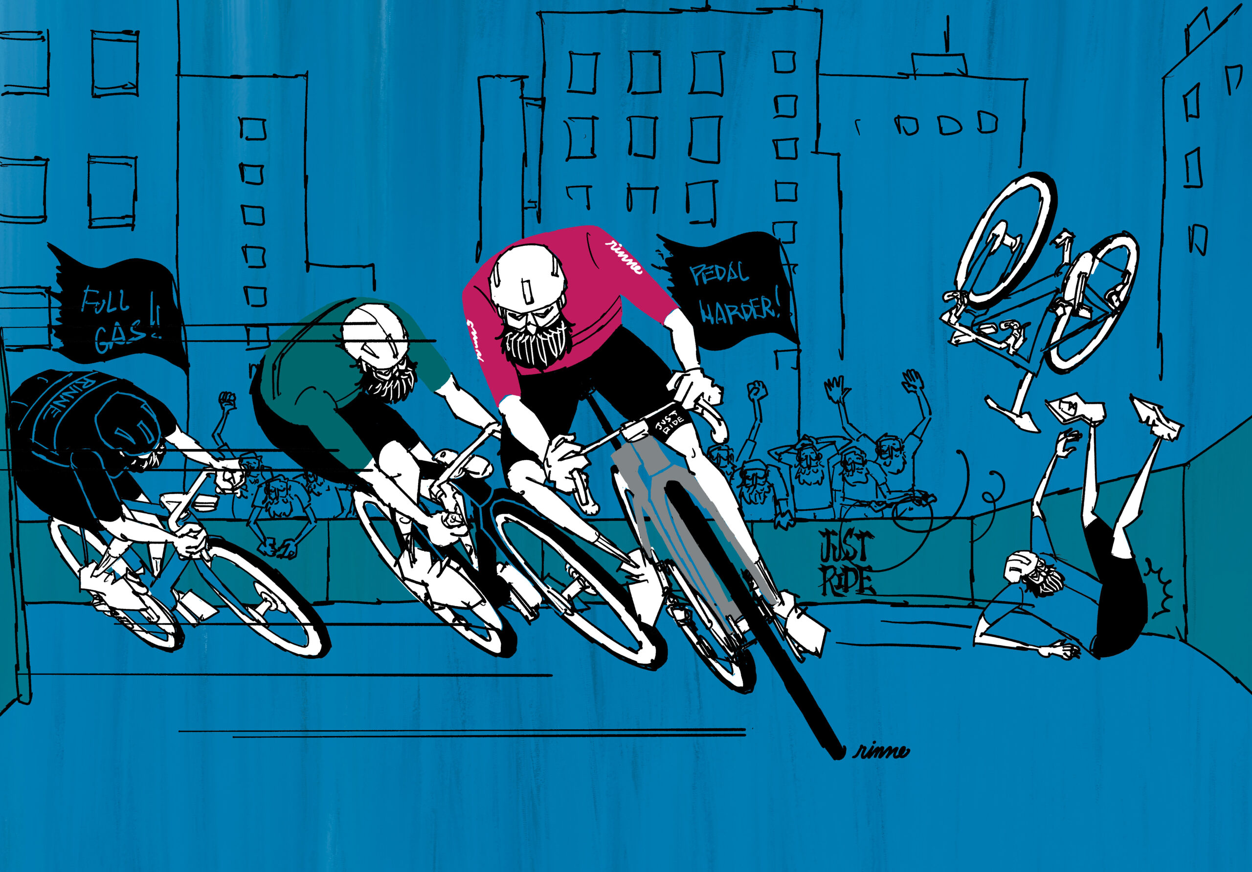 UNCLE RINNE フレーム付きアートプリント --  Criterium Cornering