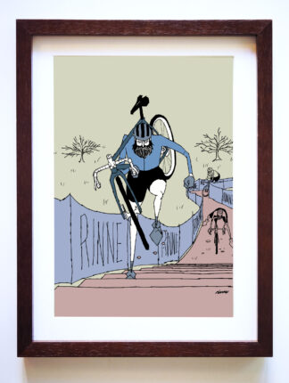 UNCLE RINNE フレーム付きアートプリント -- Cyclocross Stairs