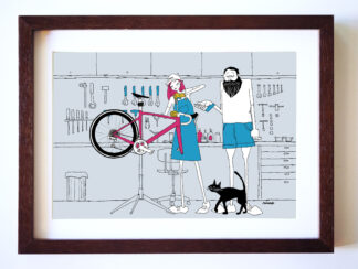 UNCLE RINNE フレーム付きアートプリント -- female mechanics