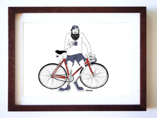 UNCLE RINNE フレーム付きアートプリント -- Fixie and coffee