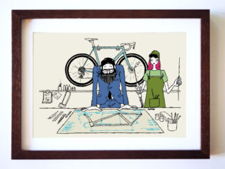 UNCLE RINNE フレーム付きアートプリント -- Flame builders UNCLE RINNE and sara