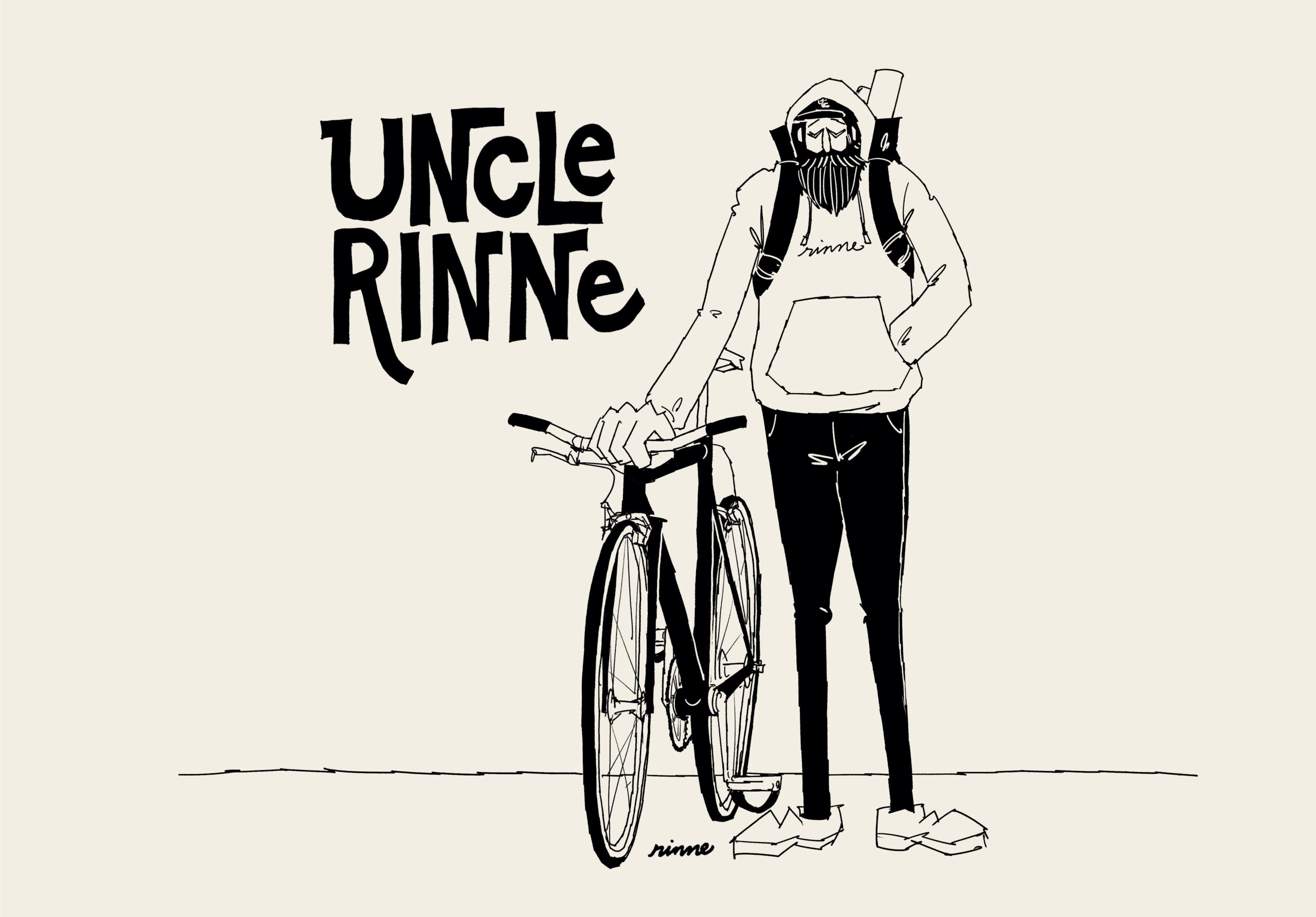 UNCLE RINNE フレーム付きアートプリント -- Foodie UNCLE RINNE fixie