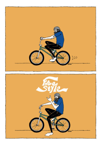 UNCLE RINNE フレーム付きアートプリント -- Free style 2peace