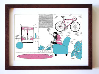 UNCLE RINNE フレーム付きアートプリント -- Heated Up Watching Tv