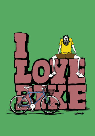 UNCLE RINNE フレーム付きアートプリント -- I LOVE BIKE