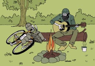 UNCLE RINNE フレーム付きアートプリント -- I need bike fire music