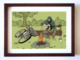 UNCLE RINNE フレーム付きアートプリント -- I need bike fire music