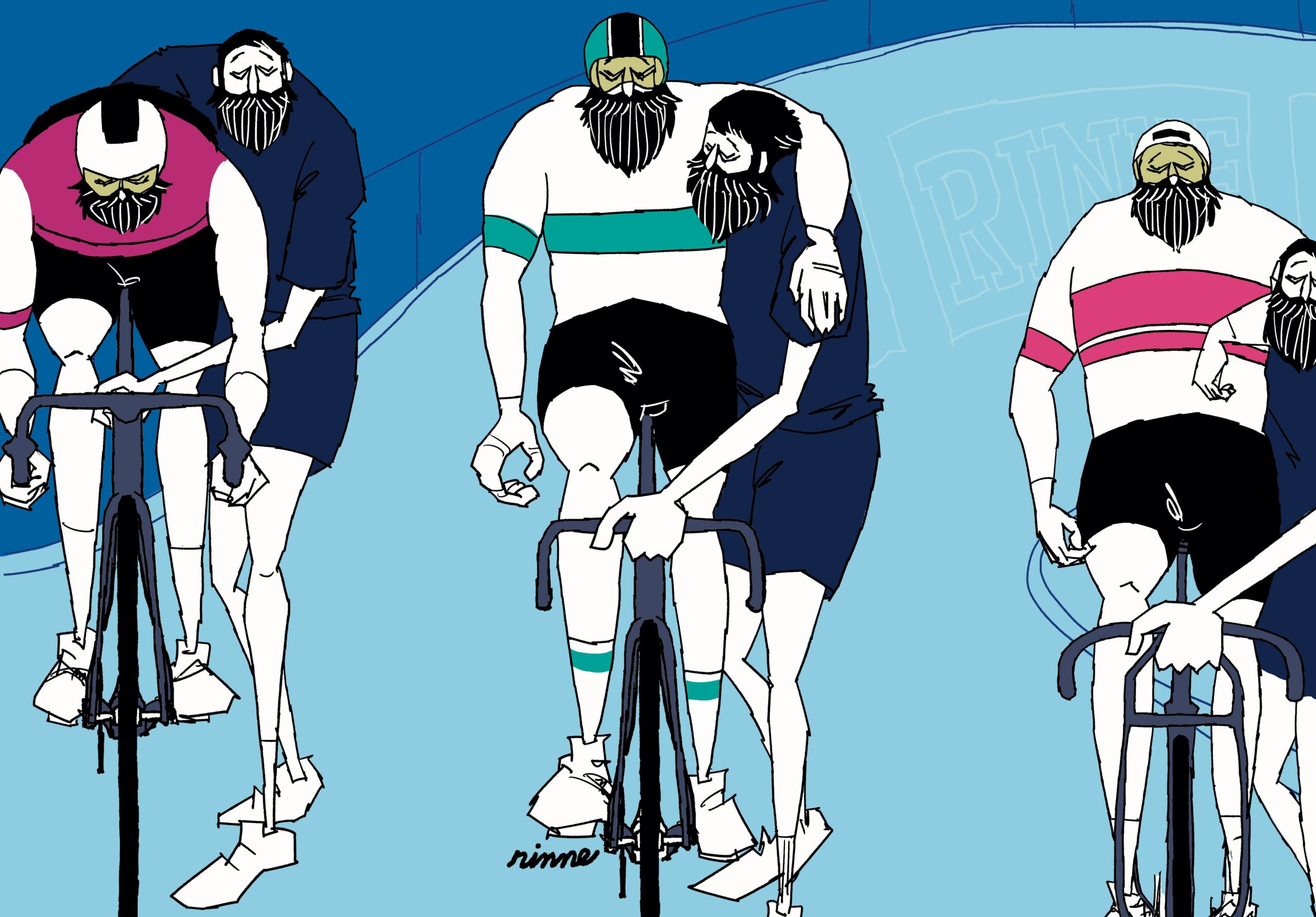 UNCLE RINNE フレーム付きアートプリント -- Keirin concentration