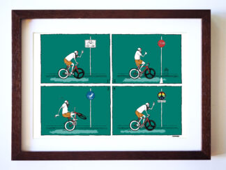 UNCLE RINNE フレーム付きアートプリント -- Observance of road signs