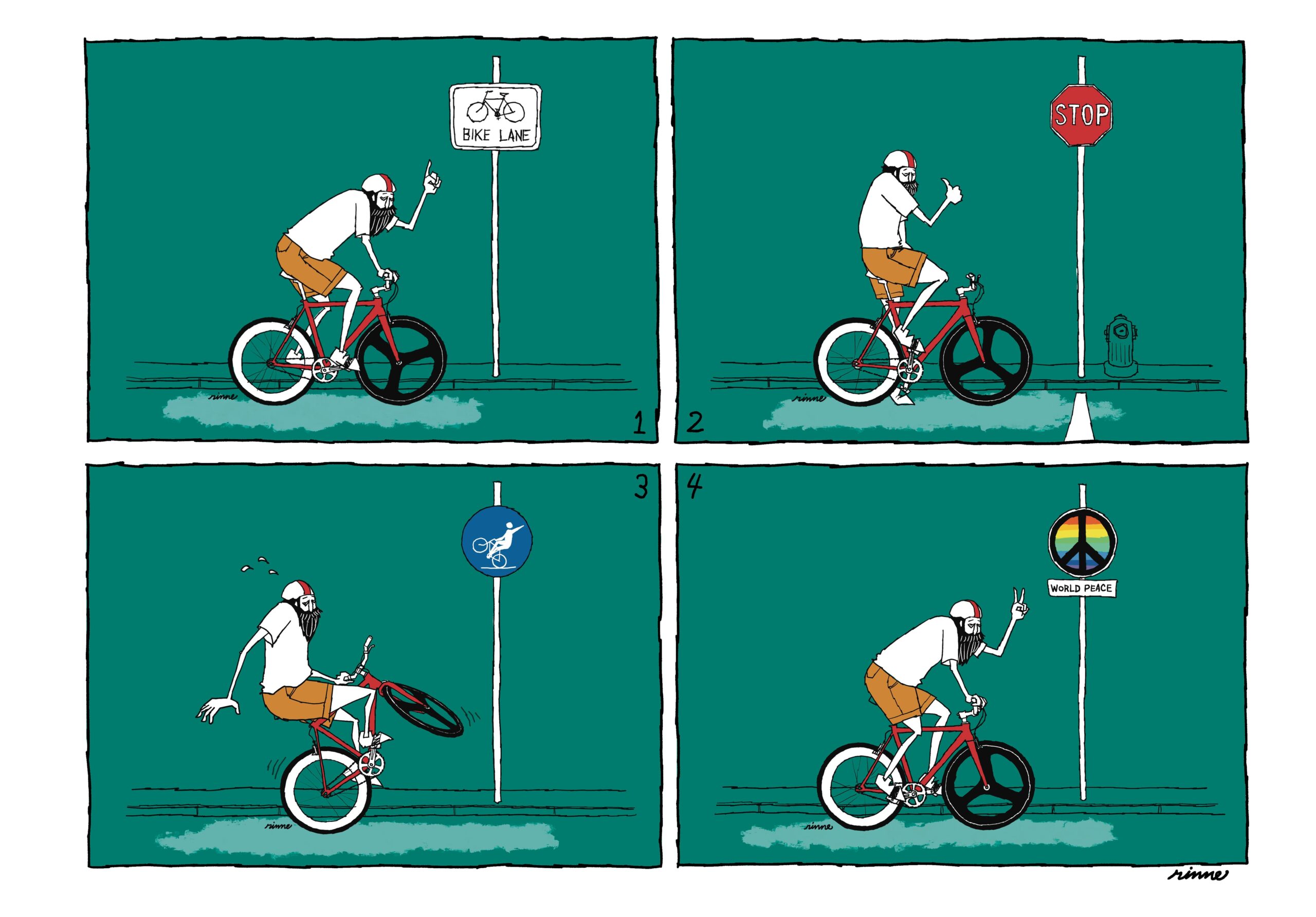 UNCLE RINNE フレーム付きアートプリント -- Observance of road signs