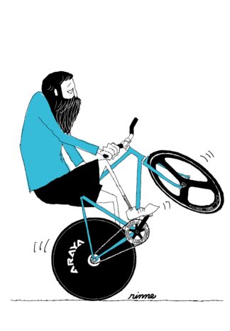 UNCLE RINNE フレーム付きアートプリント -- One Handed Wheelie