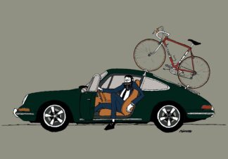 UNCLE RINNE フレーム付きアートプリント -- PORSCHE911(901) & COLNAGO
