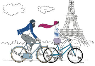 UNCLE RINNE フレーム付きアートプリント -- UNCLE RINNE and sara in paris