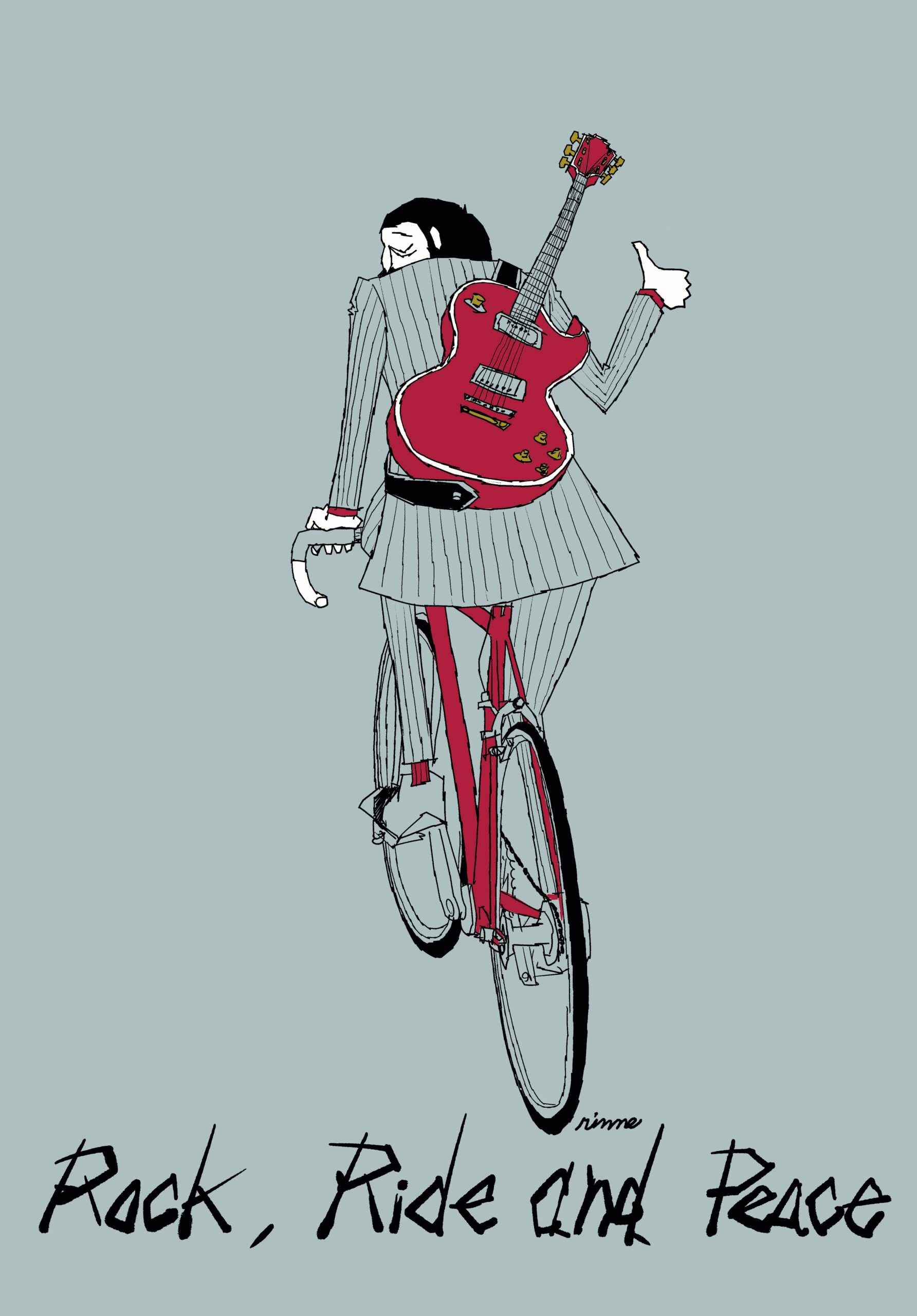UNCLE RINNE フレーム付きアートプリント -- Rock , Ride And Peace 2