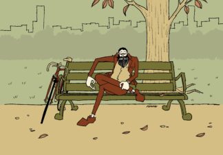 UNCLE RINNE フレーム付きアートプリント -- Saturday In The Park