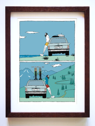 UNCLE RINNE フレーム付きアートプリント -- Surf and Mountain with S123