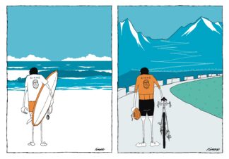 UNCLE RINNE フレーム付きアートプリント -- Surf and Mountain