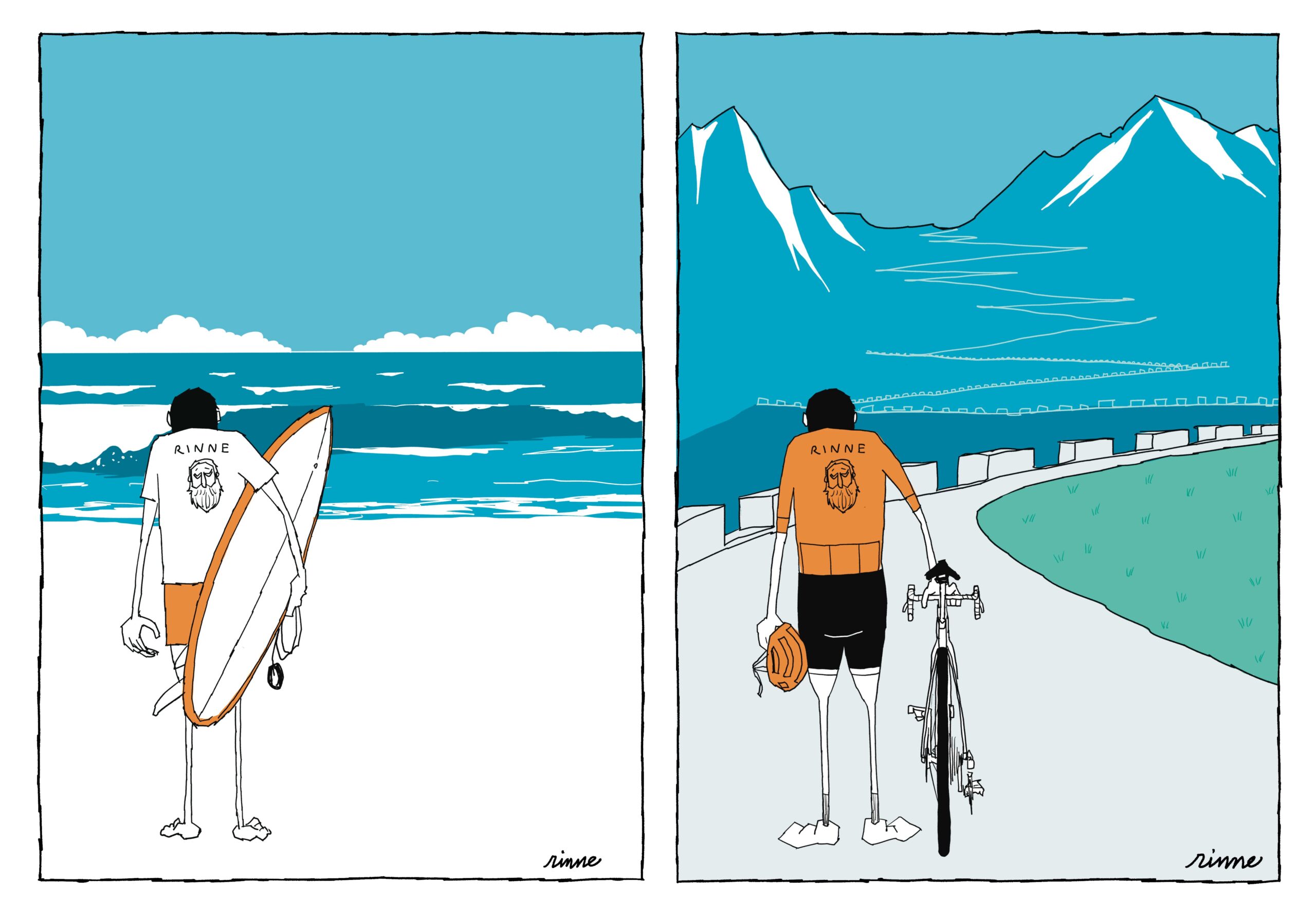 UNCLE RINNE フレーム付きアートプリント -- Surf and Mountain