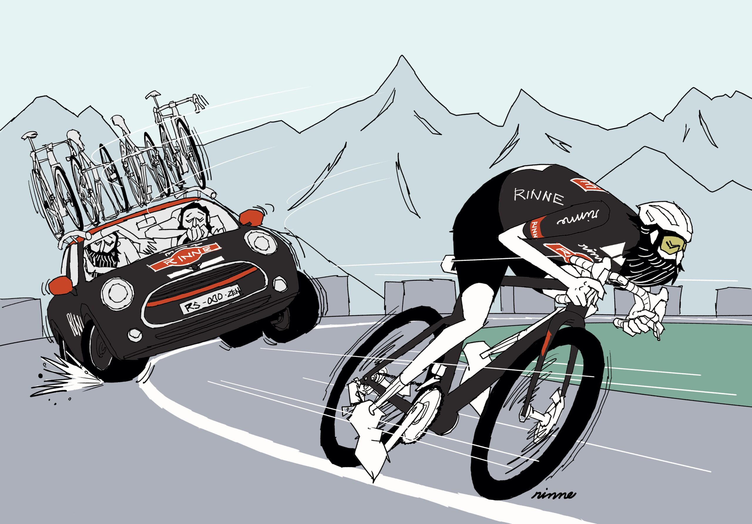 UNCLE RINNE フレーム付きアートプリント -- Tough Team Car