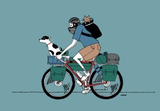 UNCLE RINNE フレーム付きアートプリント -- Travel is better with a partner dc