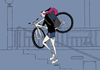 UNCLE RINNE フレーム付きアートプリント -- Urban cyclo crosser