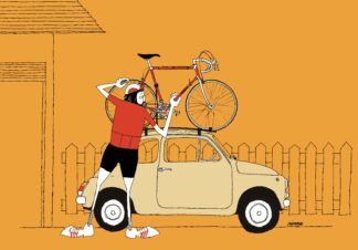 UNCLE RINNE フレーム付きアートプリント -- Weekend ride fiat500