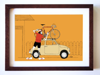 UNCLE RINNE フレーム付きアートプリント -- Weekend ride fiat500