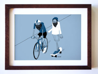 UNCLE RINNE フレーム付きアートプリント -- With skateboard