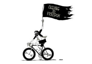 UNCLE RINNE フレーム付きアートプリント -- cycling is freedom