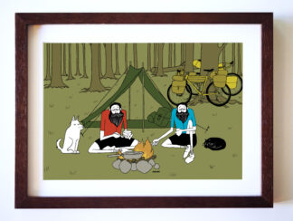 UNCLE RINNE フレーム付きアートプリント -- dog and cat