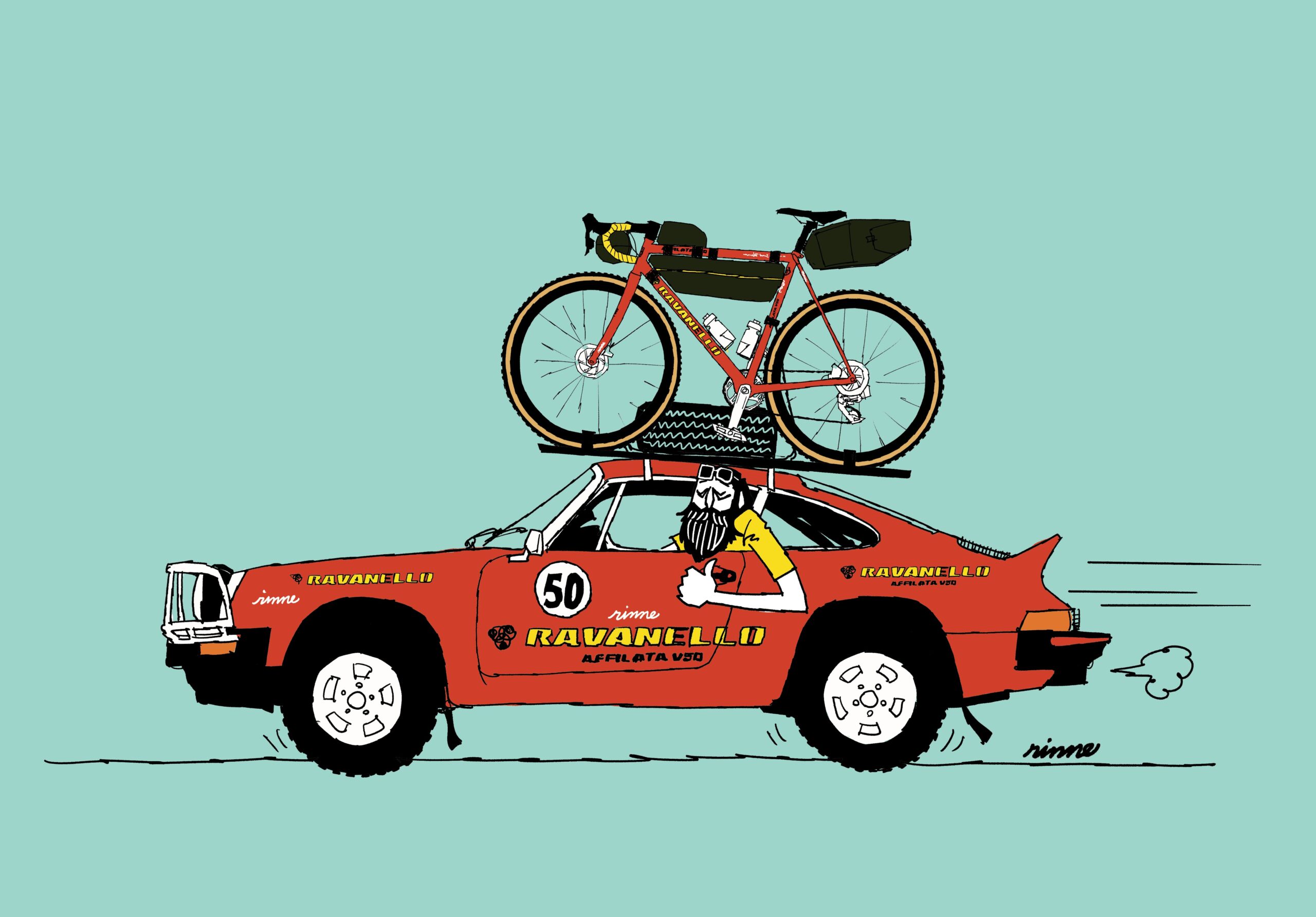 UNCLE RINNE フレーム付きアートプリント -- ravanello porsche911safari