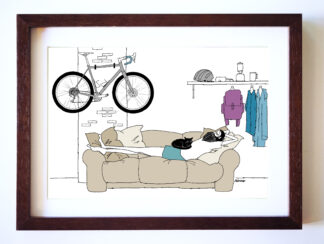 UNCLE RINNE フレーム付きアートプリント -- rest day With Cat